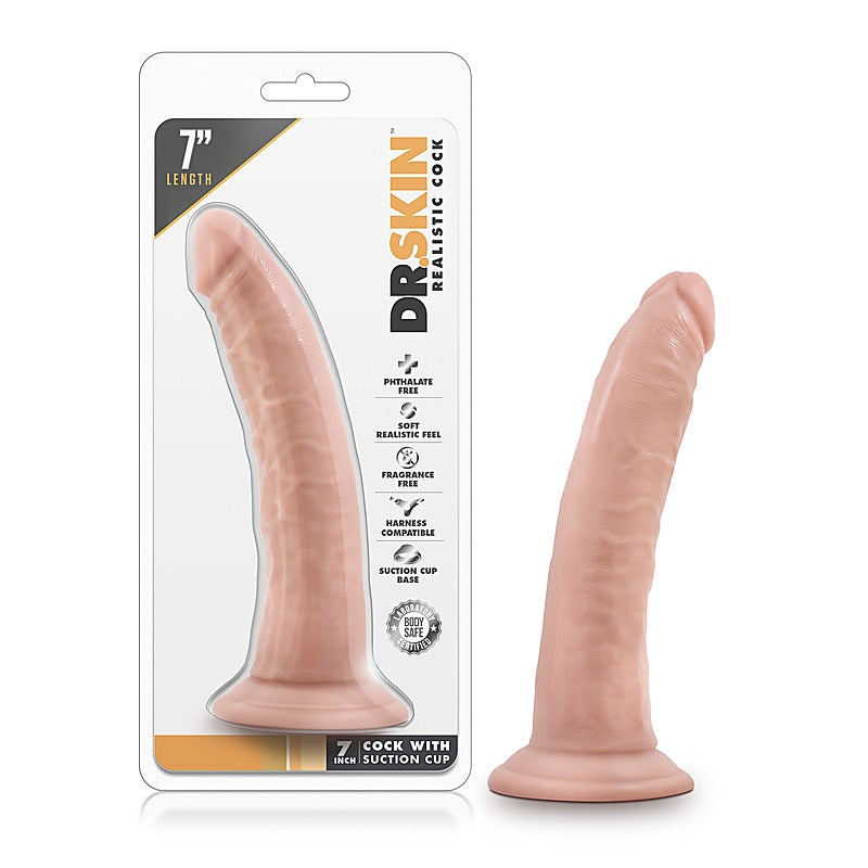 Dr Skin Cock With Suction Cup Vanilla Realistic Dildo 7in - Realistic Dildos