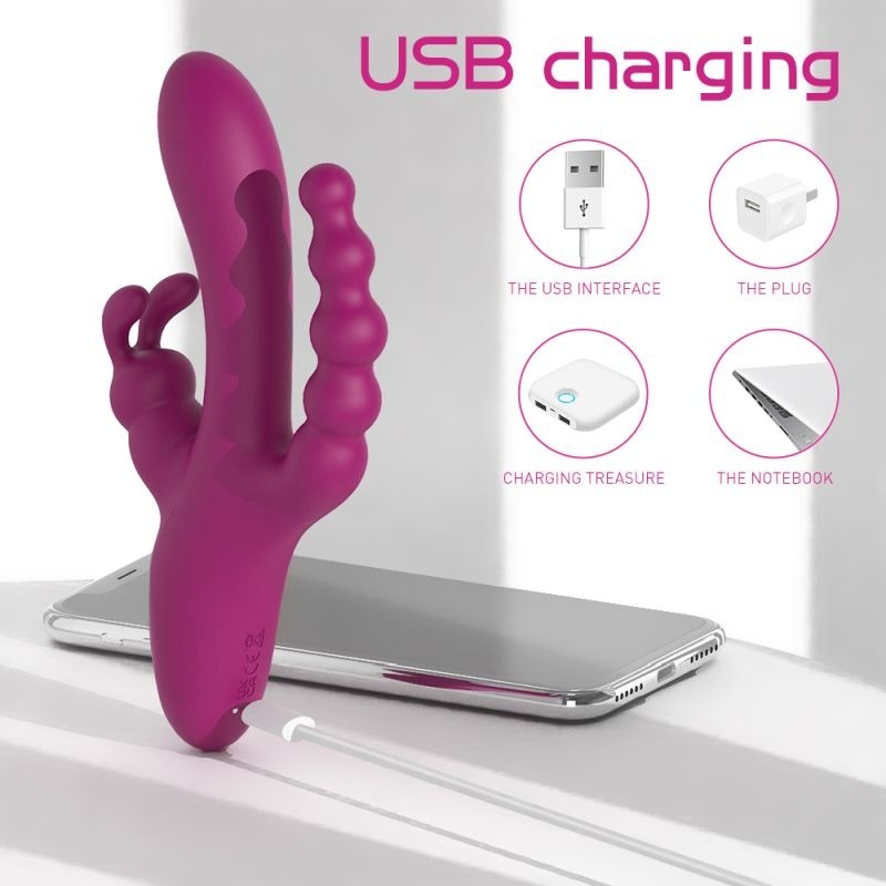 Joker Triple Ecstasy Vibrator by S-Hande - Rabbit Vibrators
