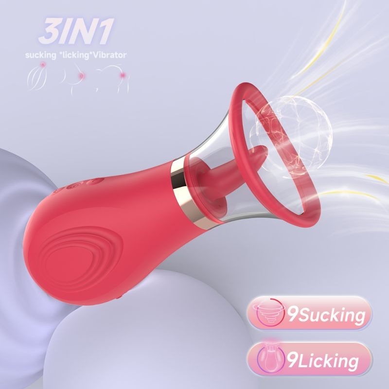 Sybil 3-in-1 Sucking Licking Tickling Stimulator Clit - Clit Ticklers and Pulsators