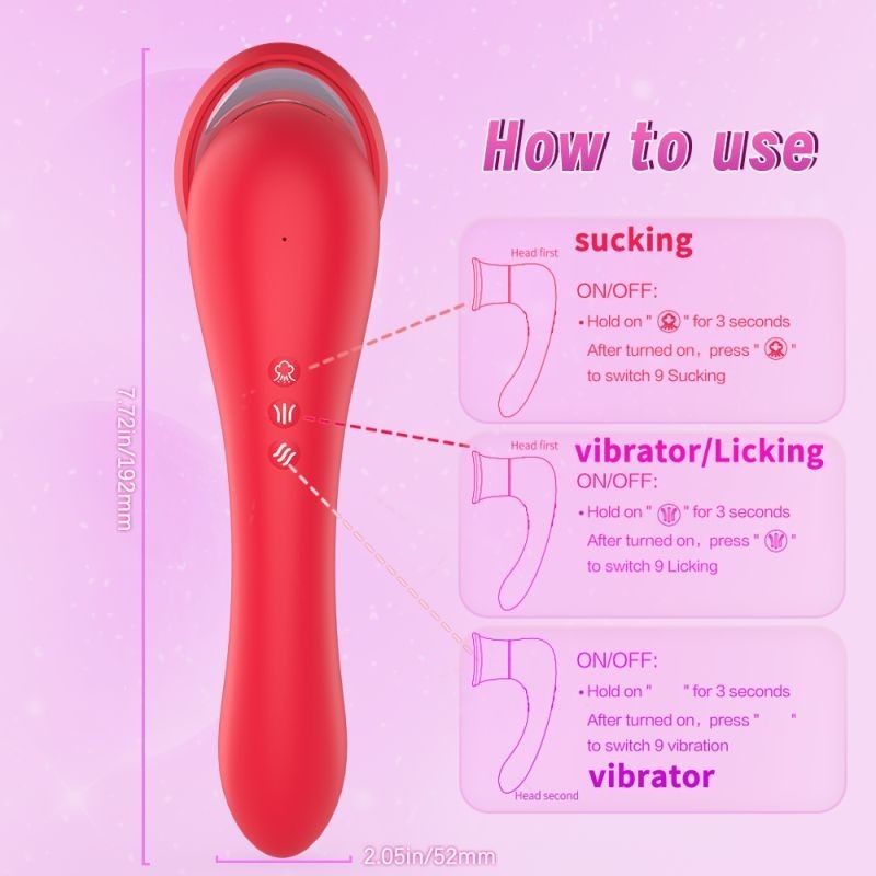Trumpet 3-in-1 Sucking Licking Vaginal Stimulator Clit - Clit Ticklers and Pulsators