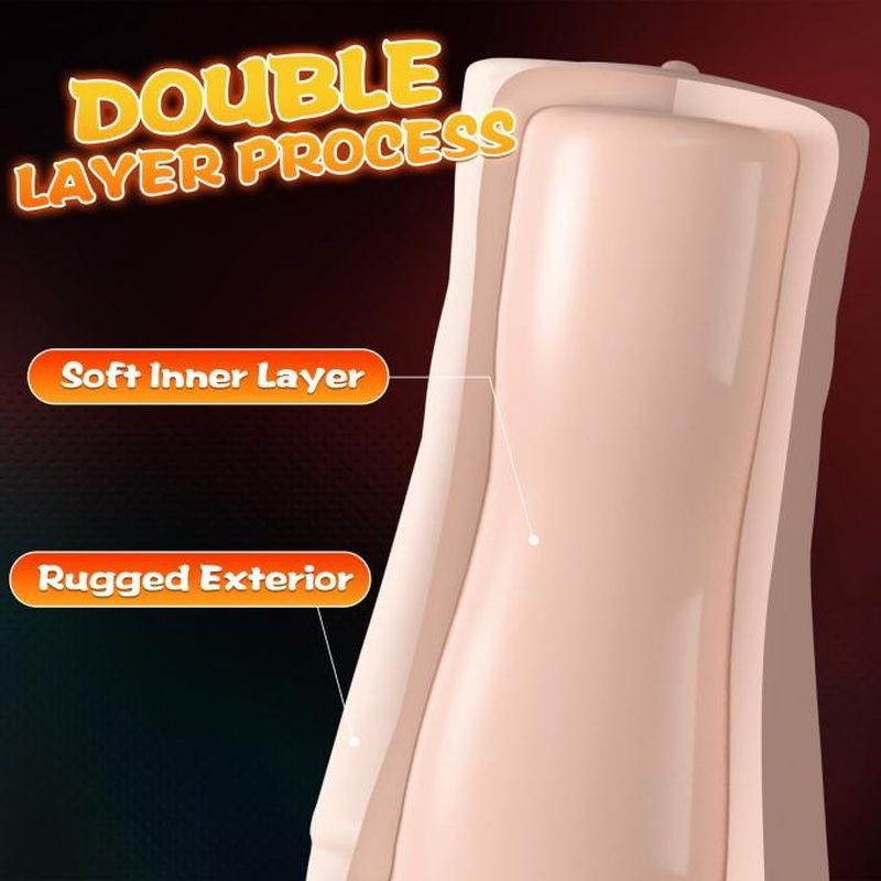 Penny Pussy Dual Layer Vibrating Masturbator by XISE - Masturbators and Strokers