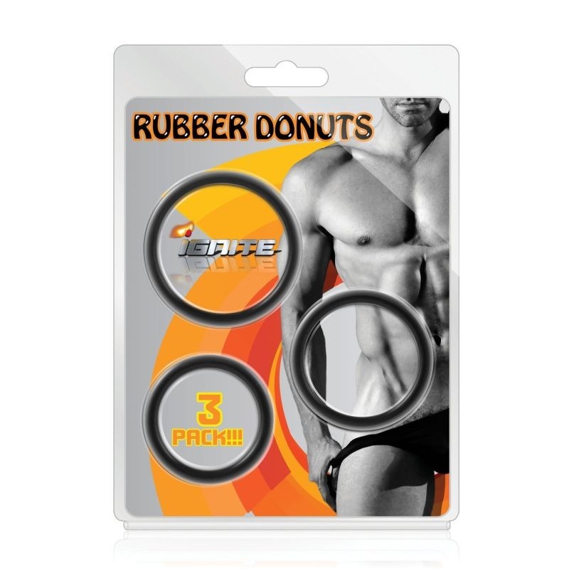 Rubber Donuts Cock Rings by SI Novelties - Cock Ring Sets