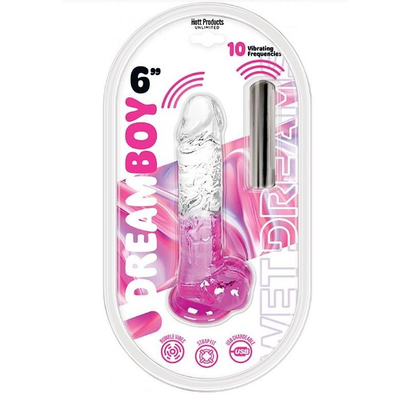 Jelly Vibrator Dream Boy USB Pink by Hott Products - Vibrating Dildos