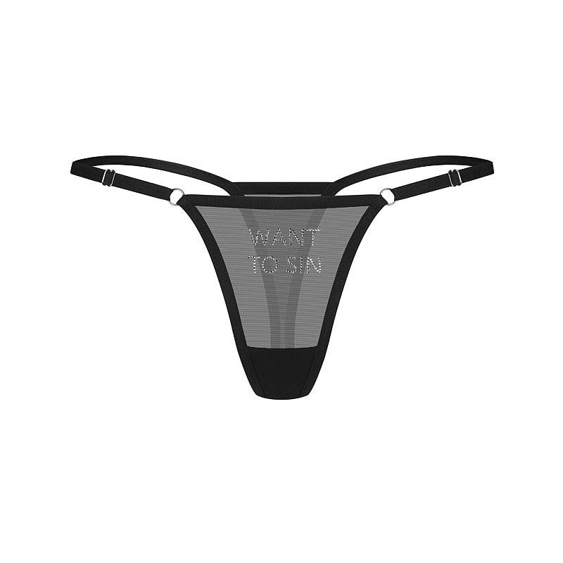 Want To Sin Thong Panties by Obsessive Lingerie - G-Strings, Panties and Shorts