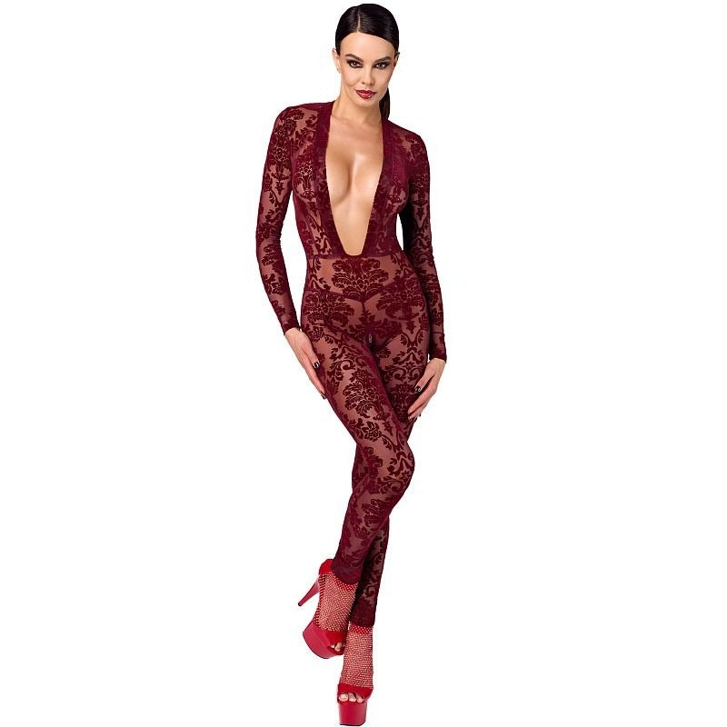 Kink Royal V Neck Catsuit Bodysuit by Noir Handmade - Teddies and Bodysuits