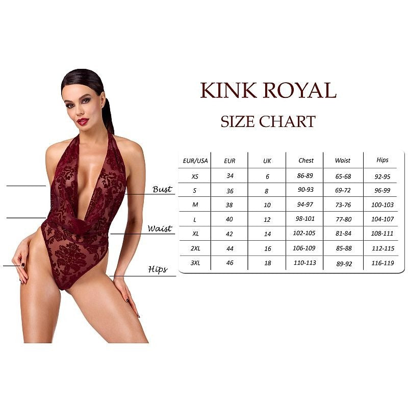 Kink Royal V Neck Catsuit Bodysuit by Noir Handmade - Teddies and Bodysuits
