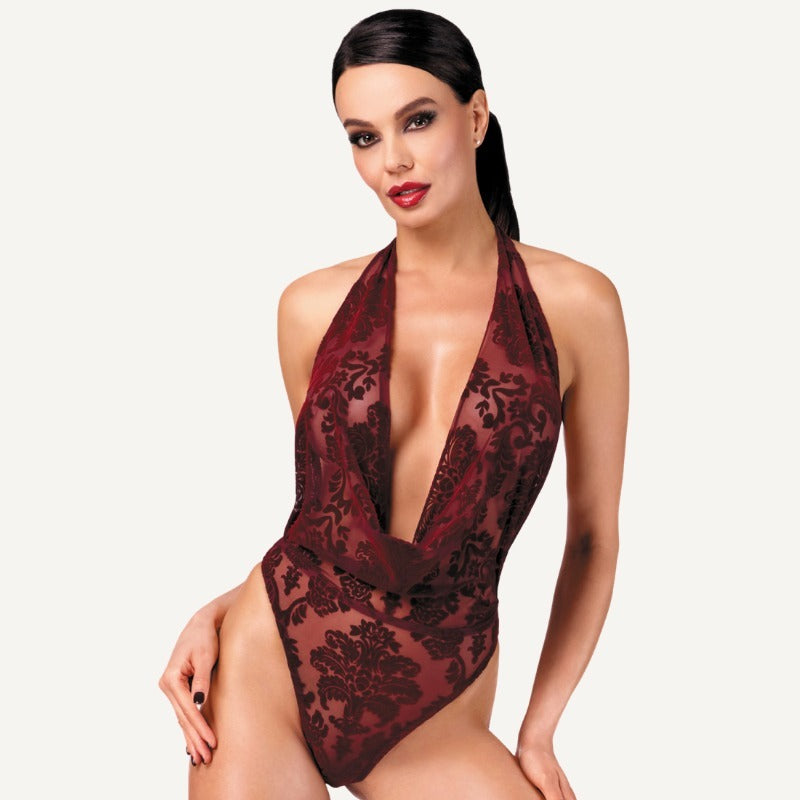 Kink Royal Draped Plunge Bodysuit by Noir Handmade - Teddies and Bodysuits