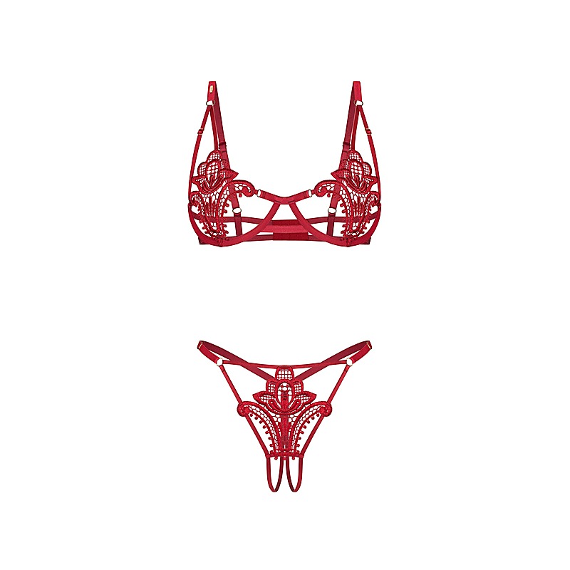 Luise Sublim Bra Panty Crotchless Set - Bras and Bra Sets