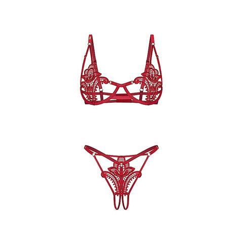 Luise Sublim Bra Panty Crotchless Set - Bras and Bra Sets
