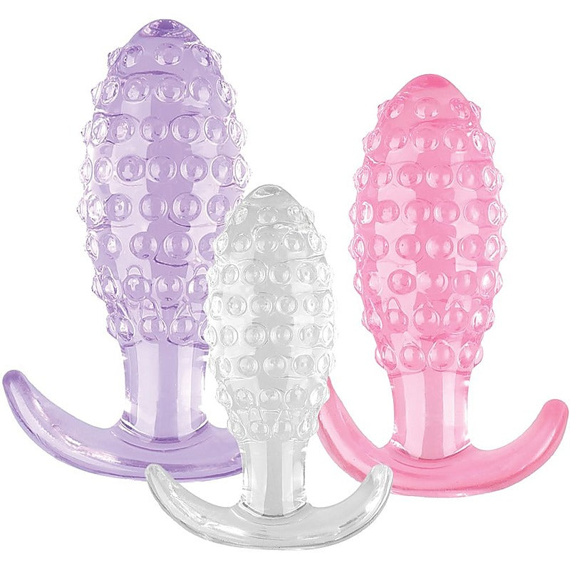 Crystal Ballers Silicone Anal Plug Set by Hott Products - Butt Plugs