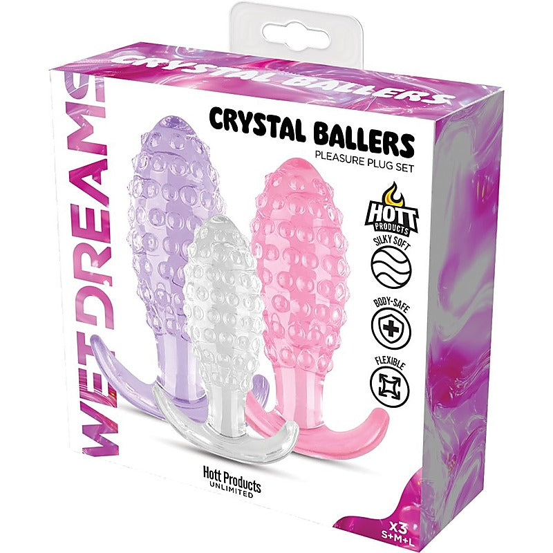 Crystal Ballers Silicone Anal Plug Set by Hott Products - Butt Plugs