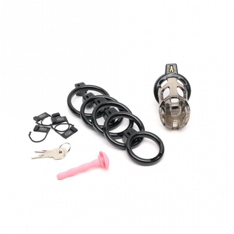 Gladiator Size 1 Soft Cock Cage with Pussification Plug - Male Chastity