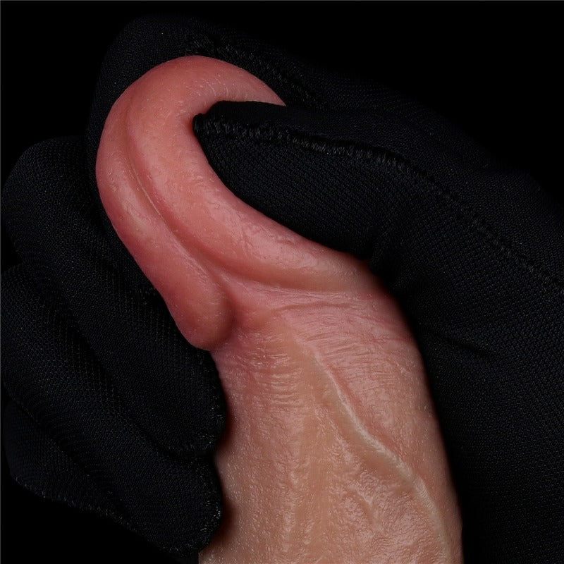 Realistic Dual Layered Silicone Dildo with Balls Suction - Realistic Dildos