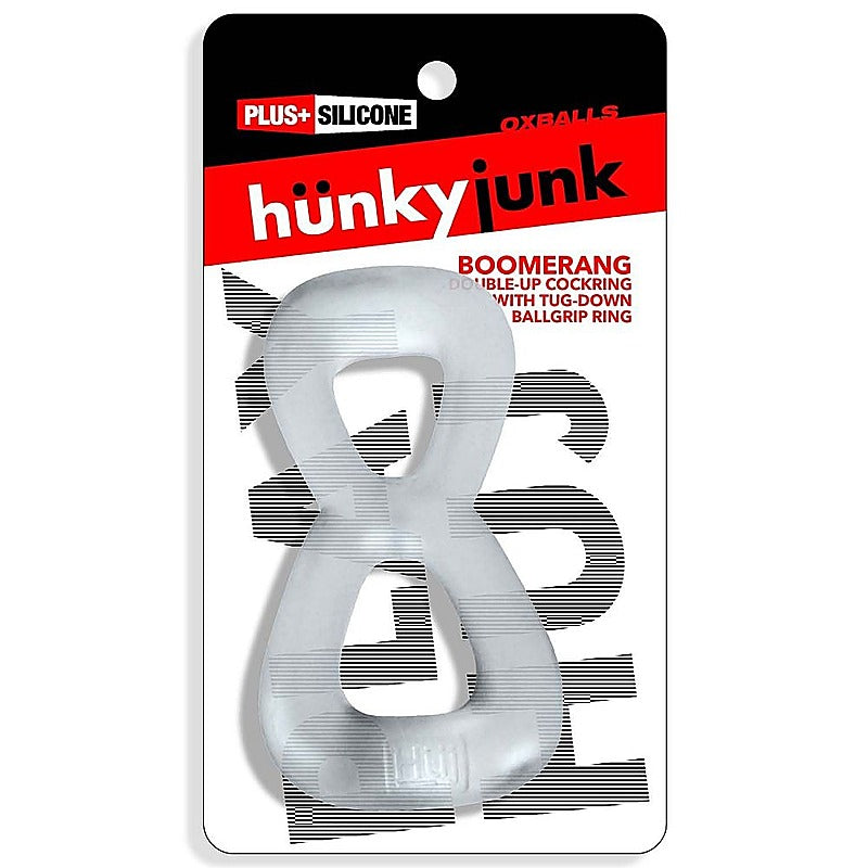 Boomerang Double Cockring Ball Stretcher by Hunkyjunk - Ball Stretchers and Crushers