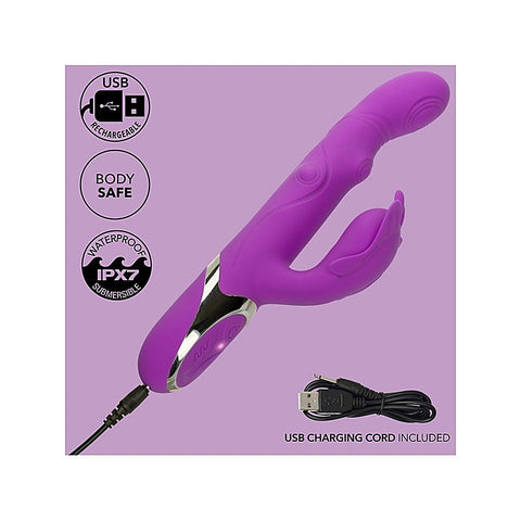 Enchanted Throbbing Butterfly Rabbit Vibrator by CalExotics - Rabbit Vibrators