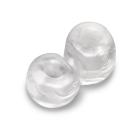 B-Vibe Strech-Tech Double Barrel Cock Ring & Ball Stretcher - Stretchy Cock Rings