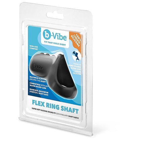 B-Vibe Flex Ring Shaft Silicone Cock Ring & Ball Stretcher - Stretchy Cock Rings