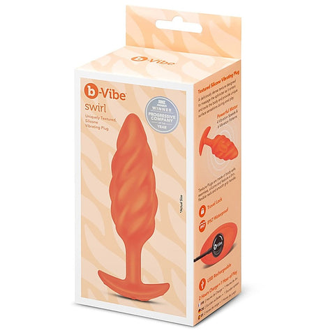 Swirl Texture Rechargeable Anal Plug by B-Vibe - Butt Plugs