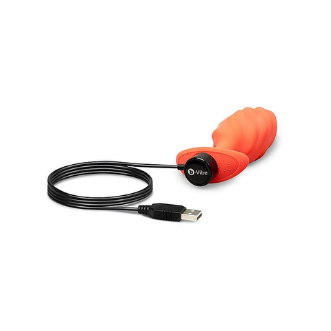 Swirl Texture Rechargeable Anal Plug by B-Vibe - Butt Plugs