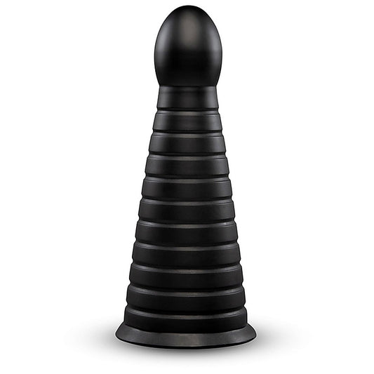 Cone 10 Inch Tapered & Ribbed Suction Cup Dildo by B-Vibe - Anal Dildos