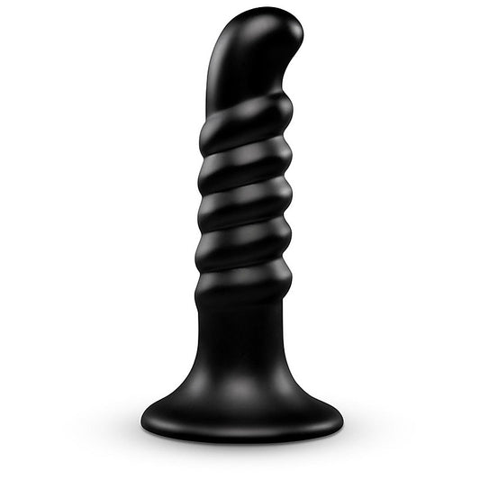 Krush 9.5 Inch Curved & Ribbed Suction Cup Dildo by B-Vibe - Anal Dildos