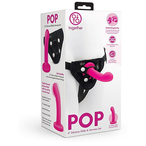 Pop 5.5 Inch Silicone Dildo and Harness Set by Together - Strap On Sextoys