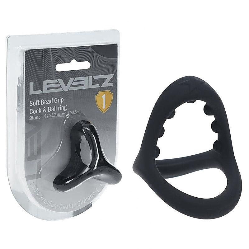 LEVELZ Soft Bead Grip Silicone Cock Ring by Shots Toys - Stretchy Cock Rings
