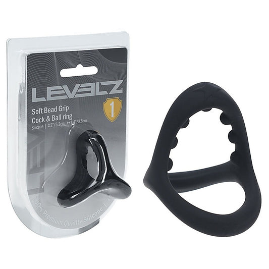 LEVELZ Soft Bead Grip Silicone Cock Ring by Shots Toys - Stretchy Cock Rings