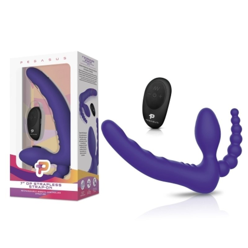 Pegasus 7 Inch Remote DP Strapless Strap-On by Electric EEL - Strap On Sextoys