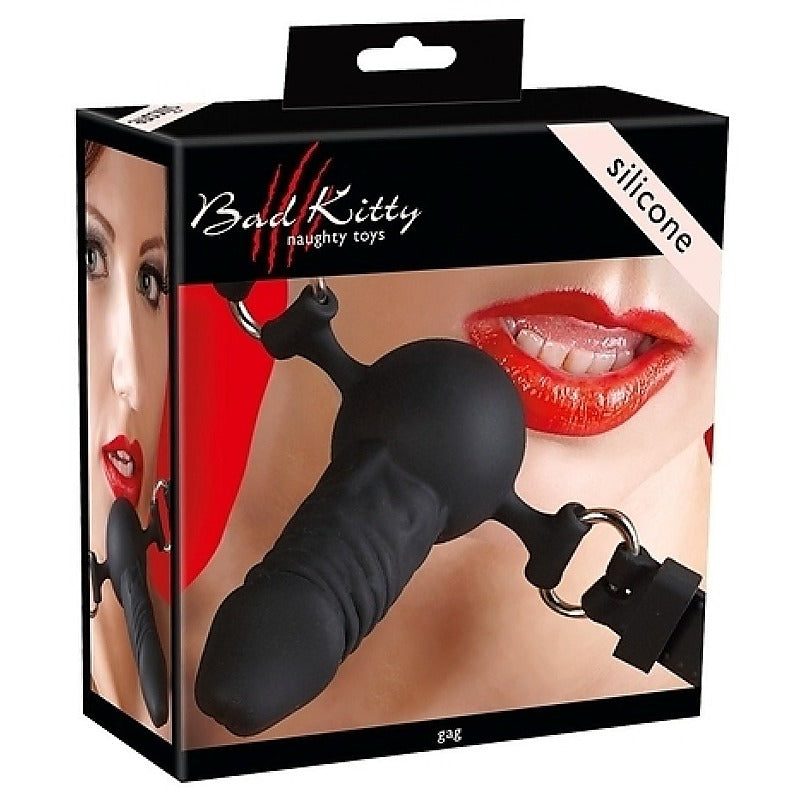 Bad Kitty Silicone Penis Shape Ball Gag by Orion - Bondage Gags and Bits