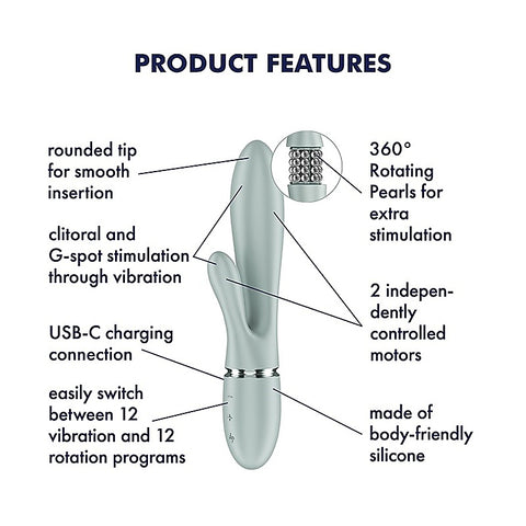 Pearl Bunny 2 Rotating Rabbit Vibrator by Satisfyer - Rabbit Vibrators