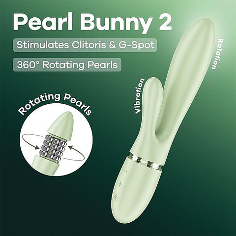 Pearl Bunny 2 Rotating Rabbit Vibrator by Satisfyer - Rabbit Vibrators