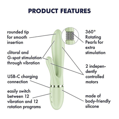 Pearl Bunny 2 Rotating Rabbit Vibrator by Satisfyer - Rabbit Vibrators