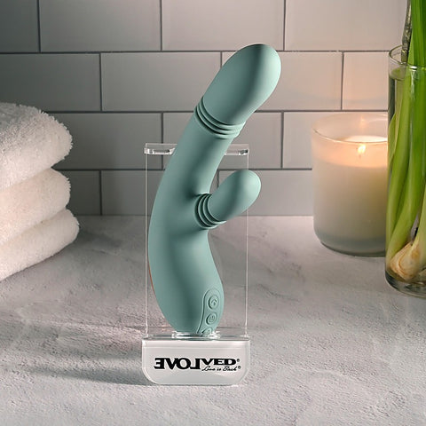 Rub Me Tender Thrusting Rabbit Vibrator by Evolved - Rabbit Vibrators