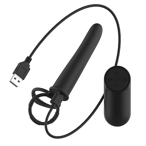 Vibrating Double Penetrator with Remote by Passion Play - Vibrating Cock Rings