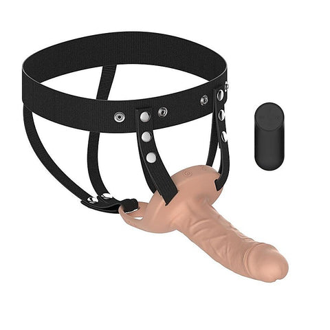 Vibrating Realistic Hollow Strap-On by Passion Play - Strap On Sextoys