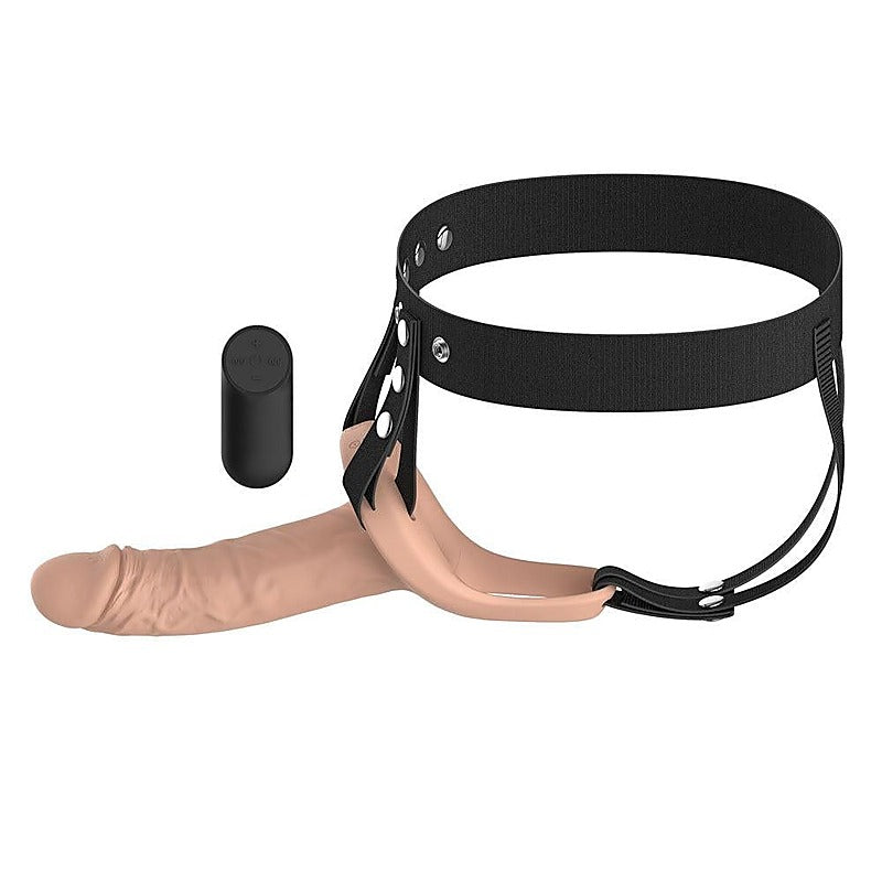 Vibrating Realistic Hollow Strap-On by Passion Play - Strap On Sextoys