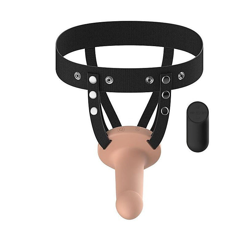 Vibrating Smooth Hollow Strap-On by Passion Play - Strap On Sextoys