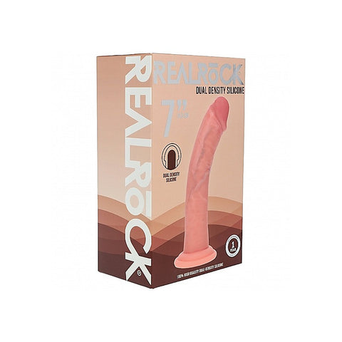 REALROCK 7in Curved Dual Density Silicone Dildo by Shots - Realistic Dildos
