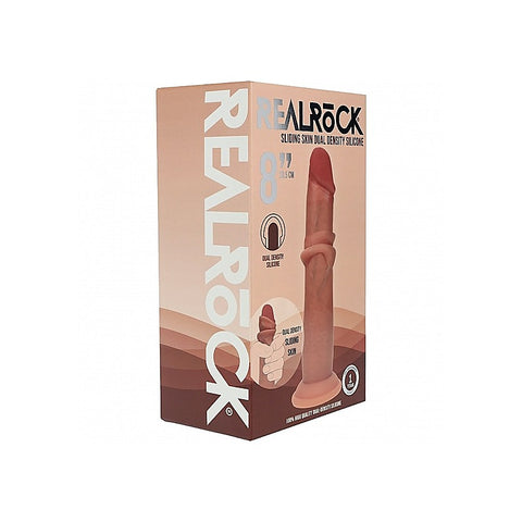 REALROCK 8in Sliding Skin Dual Density Dildo by Shots Toys - Realistic Dildos