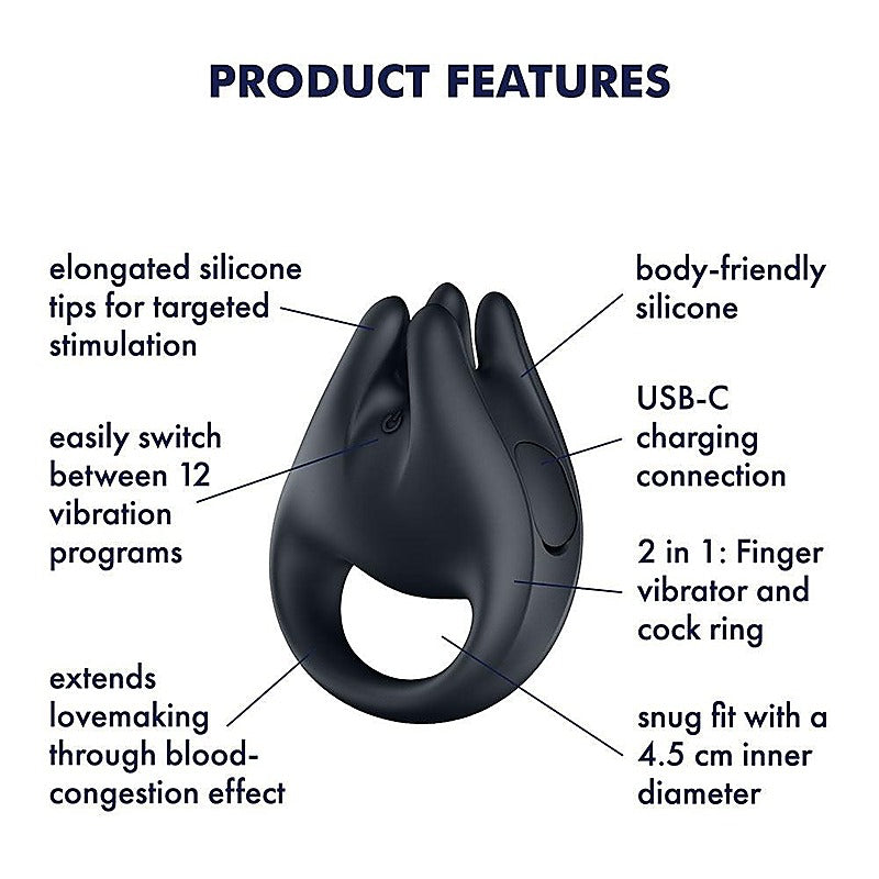 Perfect Pair 1 Vibrating Couples Ring by Satisfyer - Vibrating Cock Rings