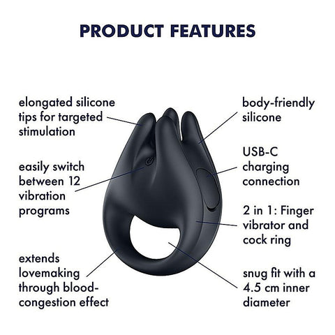 Perfect Pair 1 Vibrating Couples Ring by Satisfyer - Vibrating Cock Rings