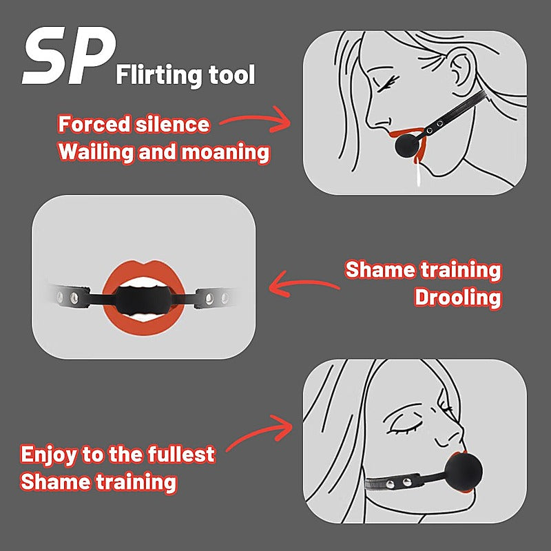 Shhh Adjustable Silicone Bondage Ball Gag by Chisa - Bondage Gags and Bits