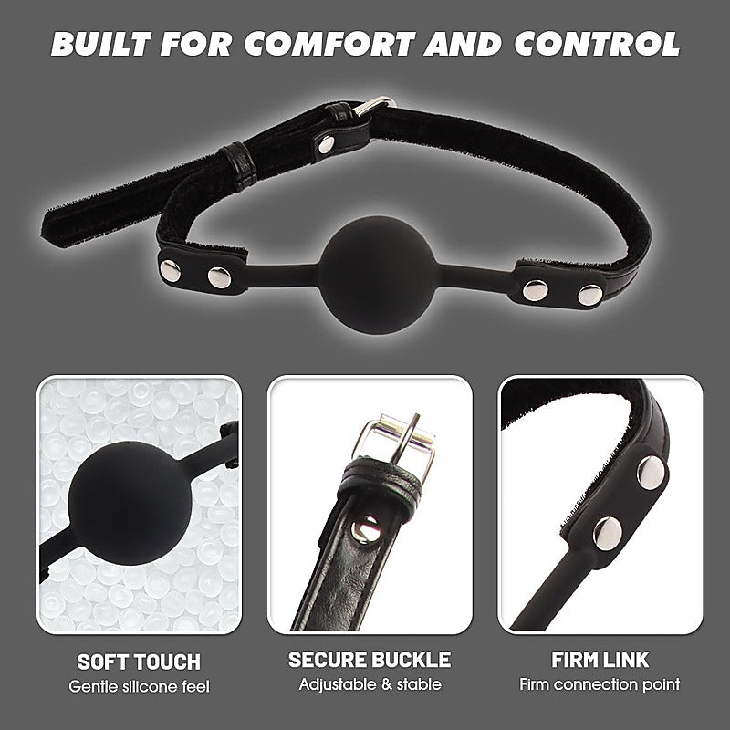 Shhh Adjustable Silicone Bondage Ball Gag by Chisa - Bondage Gags and Bits