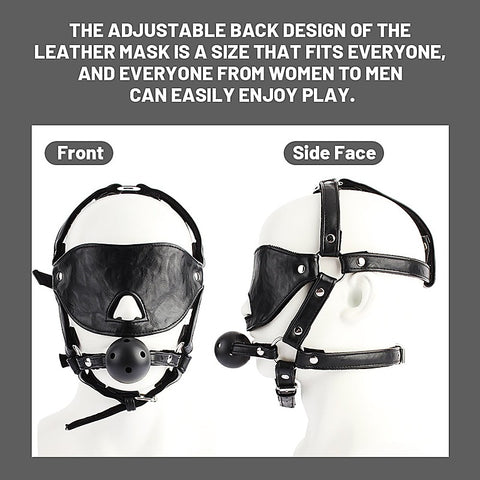 Blindfold Head Harness with Ball Gag by Chisa - Bondage Gags and Bits