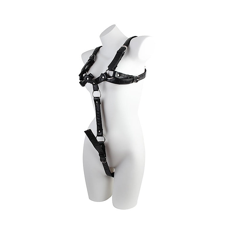 Adjustable Faux Leather Body Harness by Chisa - Cuffs And Restraints