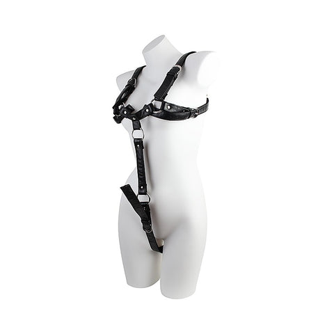 Adjustable Faux Leather Body Harness by Chisa - Cuffs And Restraints