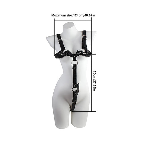 Adjustable Faux Leather Body Harness by Chisa - Cuffs And Restraints