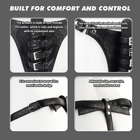 Adjustable Faux Leather Chastity Harness by Chisa - Male Chastity