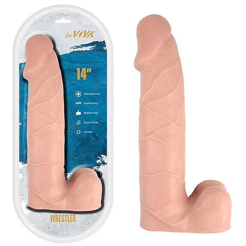 Wrestler 14in Dual Density Suction Dildo by La Viva - Realistic Dildos